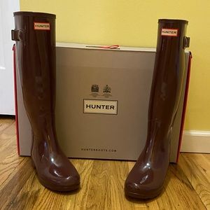 Hunter Original Refined Tall Wellington Boots Sz 8